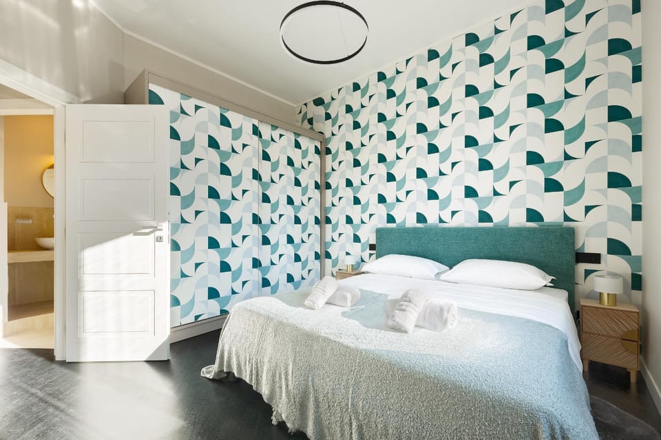 Bed, Photo of the whole room, Bedroom, towels, wardrobe