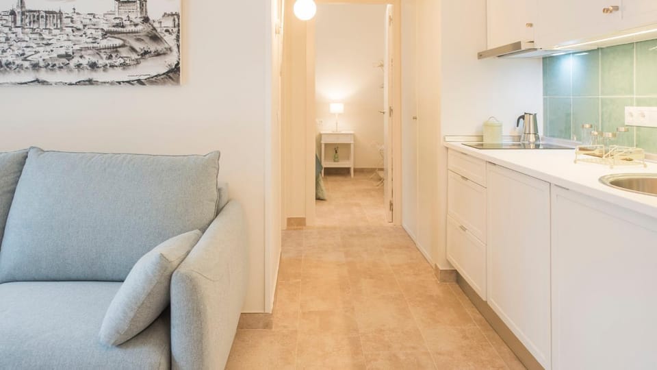 Kitchen or kitchenette, Living room, Seating area