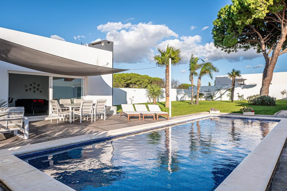 Property building, Living room, Swimming pool