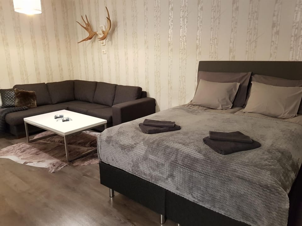 Bed, Living room, Photo of the whole room, Seating area, towels