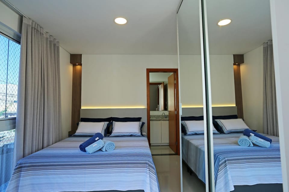 Bed, Bathroom, Photo of the whole room, Bedroom, towels, wardrobe, air conditioner