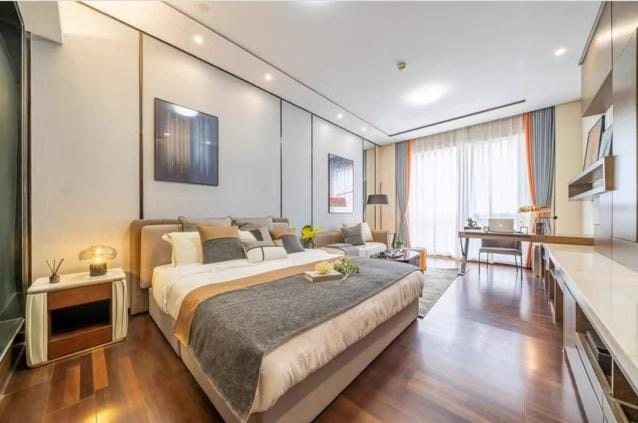 Bed, Living room, Photo of the whole room, Seating area, Bedroom