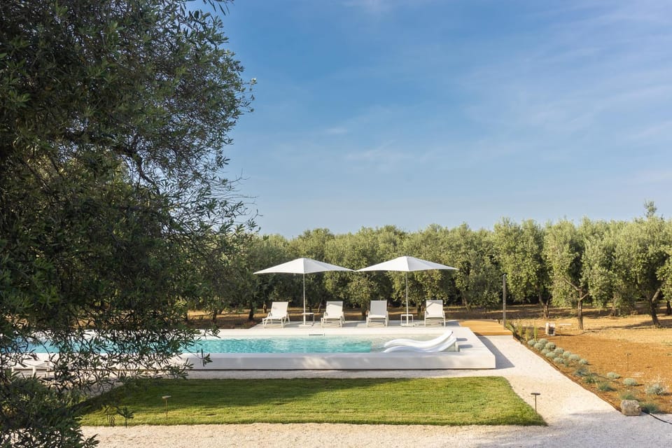 Natural landscape, Summer, Garden, Floor plan, Garden view, Pool view, Swimming pool, sunbed