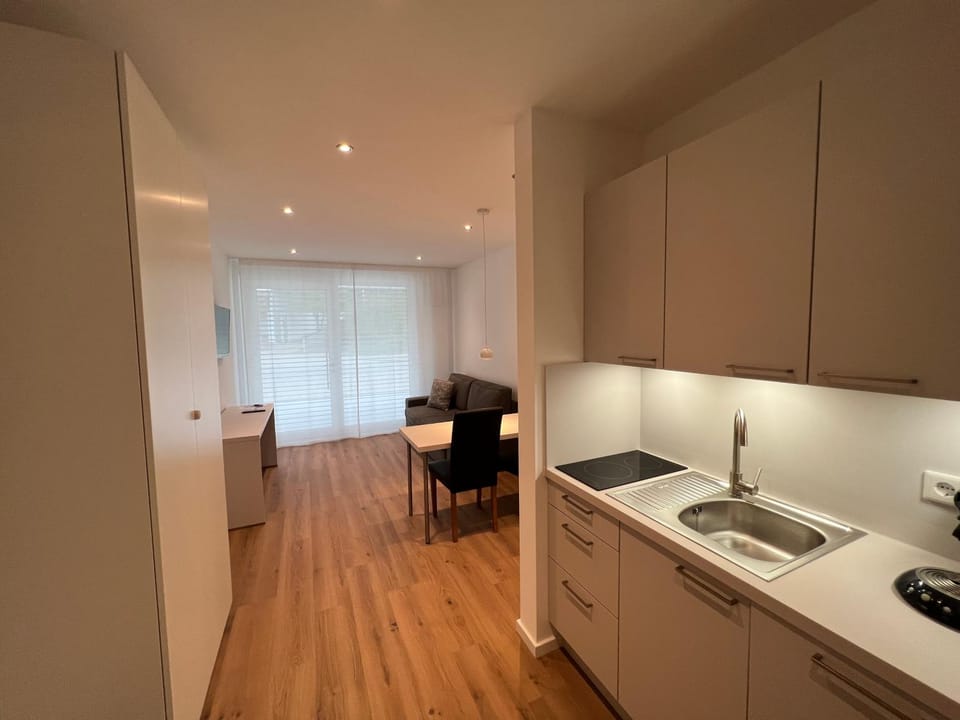 Kitchen or kitchenette, Dining area, stove