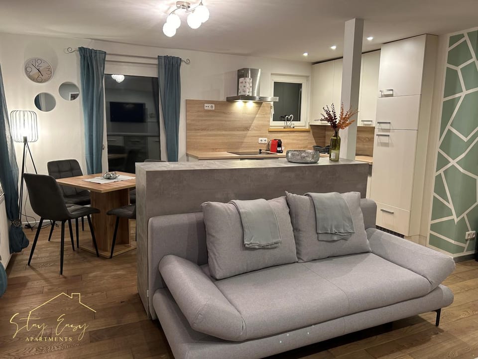 Kitchen or kitchenette, Living room, Dining area