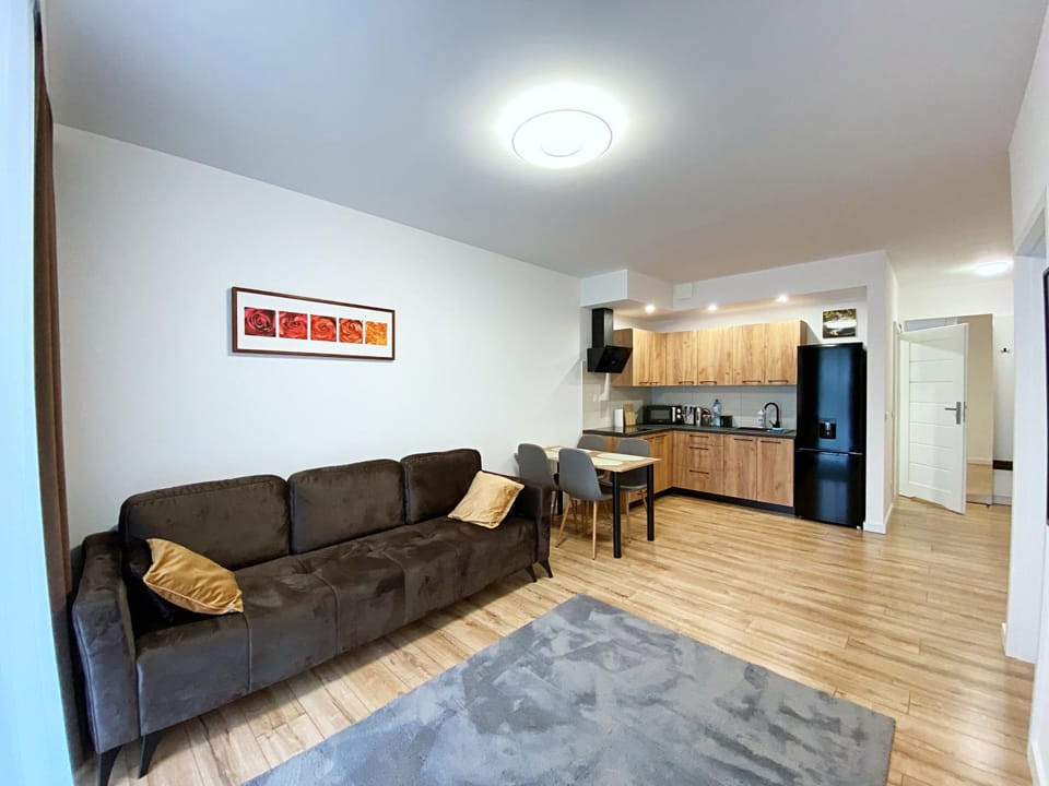 Kitchen or kitchenette, Living room, Seating area, Dining area, minibar, pet friendly