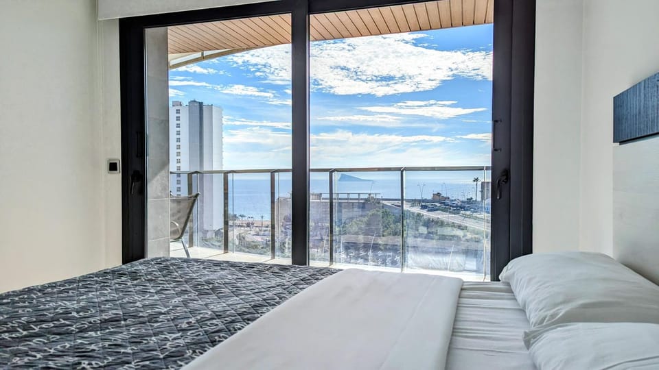 Bed, Bedroom, Sea view