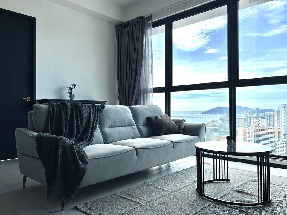 Living room, Seating area, Sea view