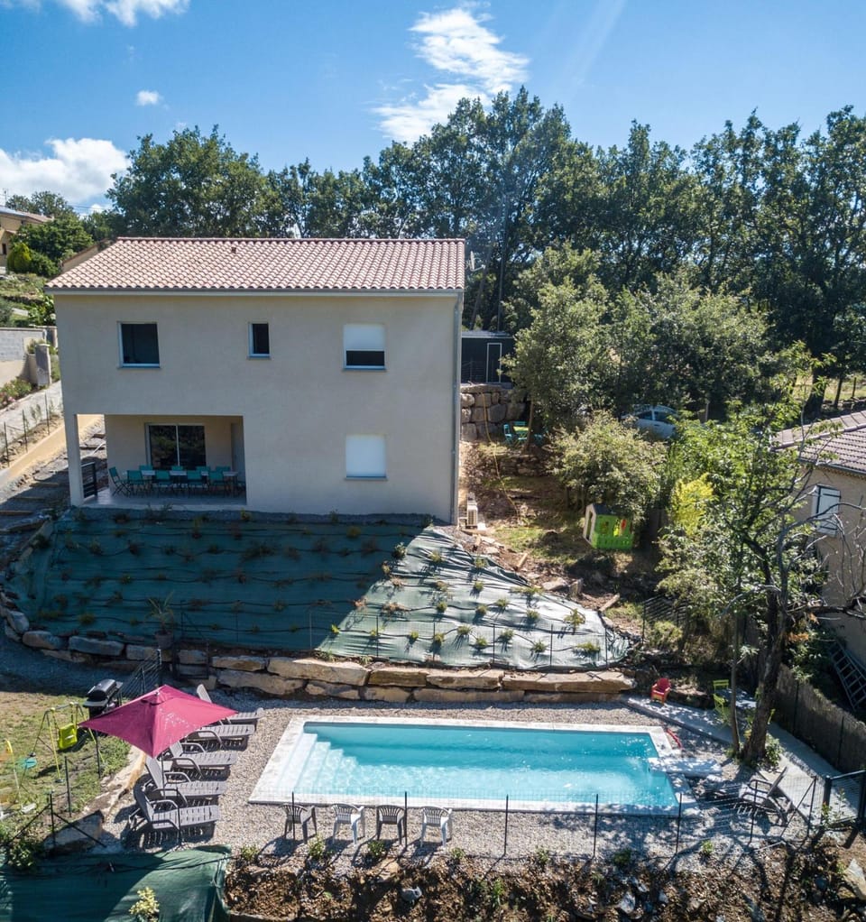 Property building, Living room, Swimming pool