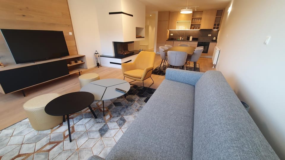 TV and multimedia, Kitchen or kitchenette, Living room, Seating area, Dining area, flat iron, minibar, oven, pet friendly