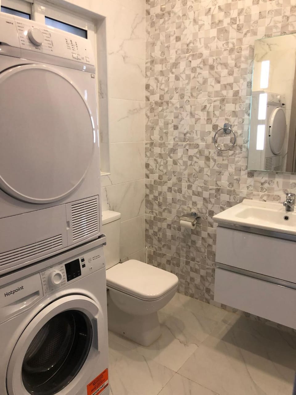 Toilet, Bathroom, washing machine, dryer
