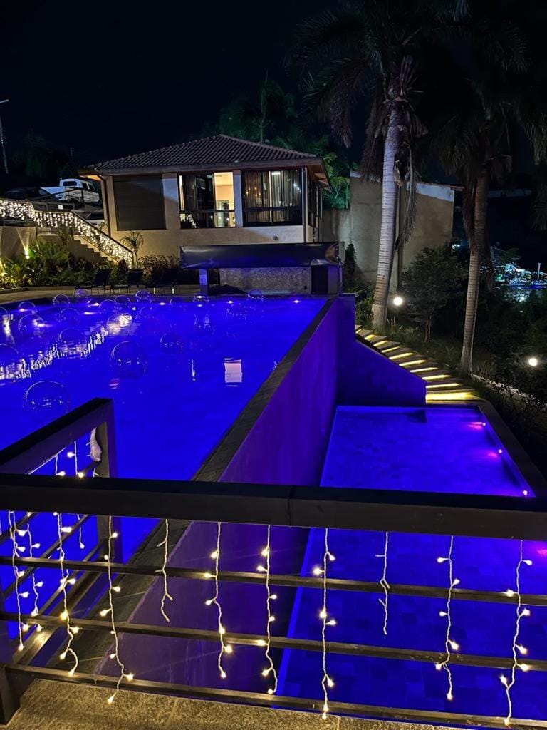 Night, Pool view, Swimming pool