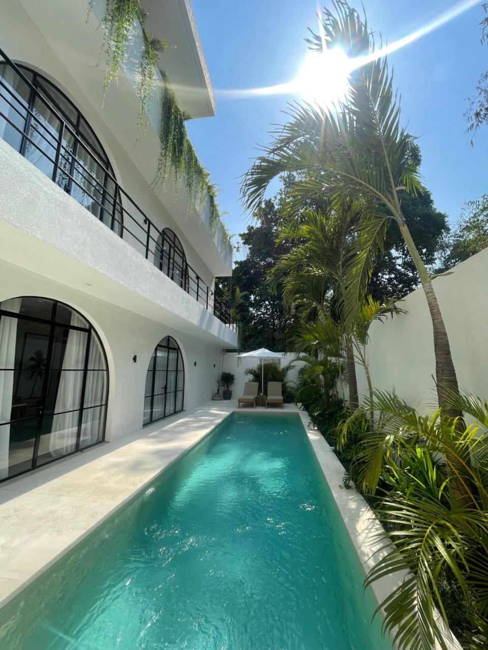 Property building, Patio, Pool view, Swimming pool