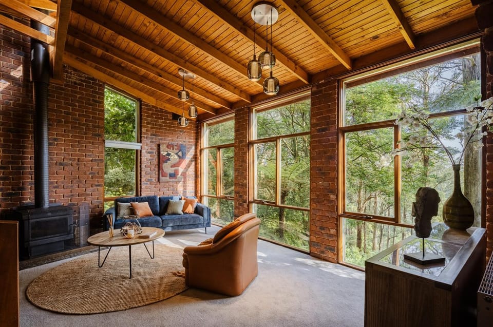 Natural landscape, Living room, Seating area, Garden view