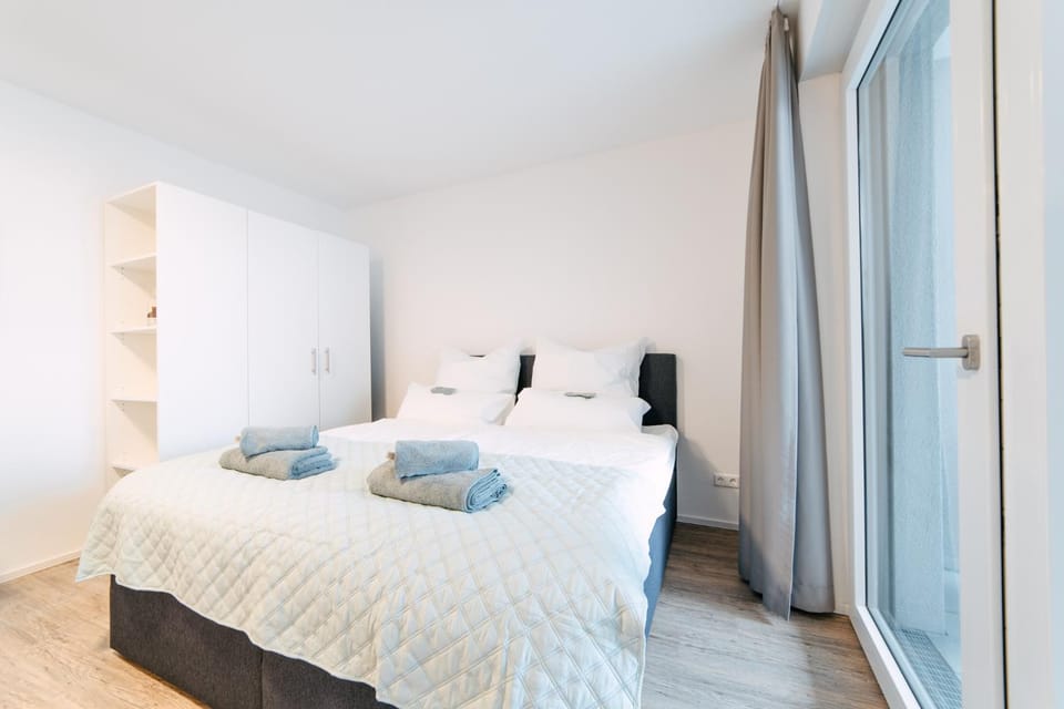 Bed, Photo of the whole room, Bedroom, towels, wardrobe