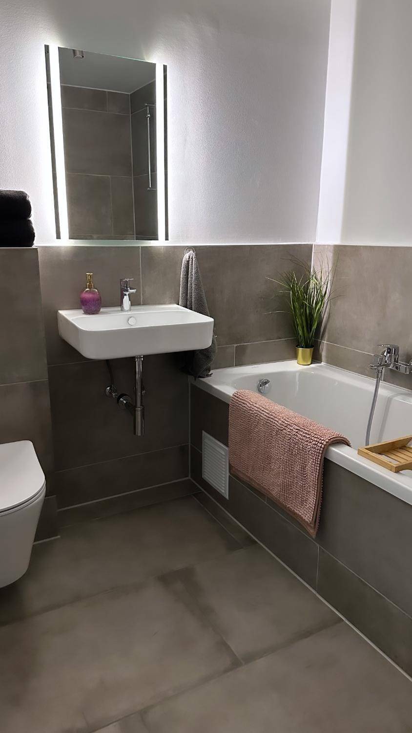 Bathroom, Living room