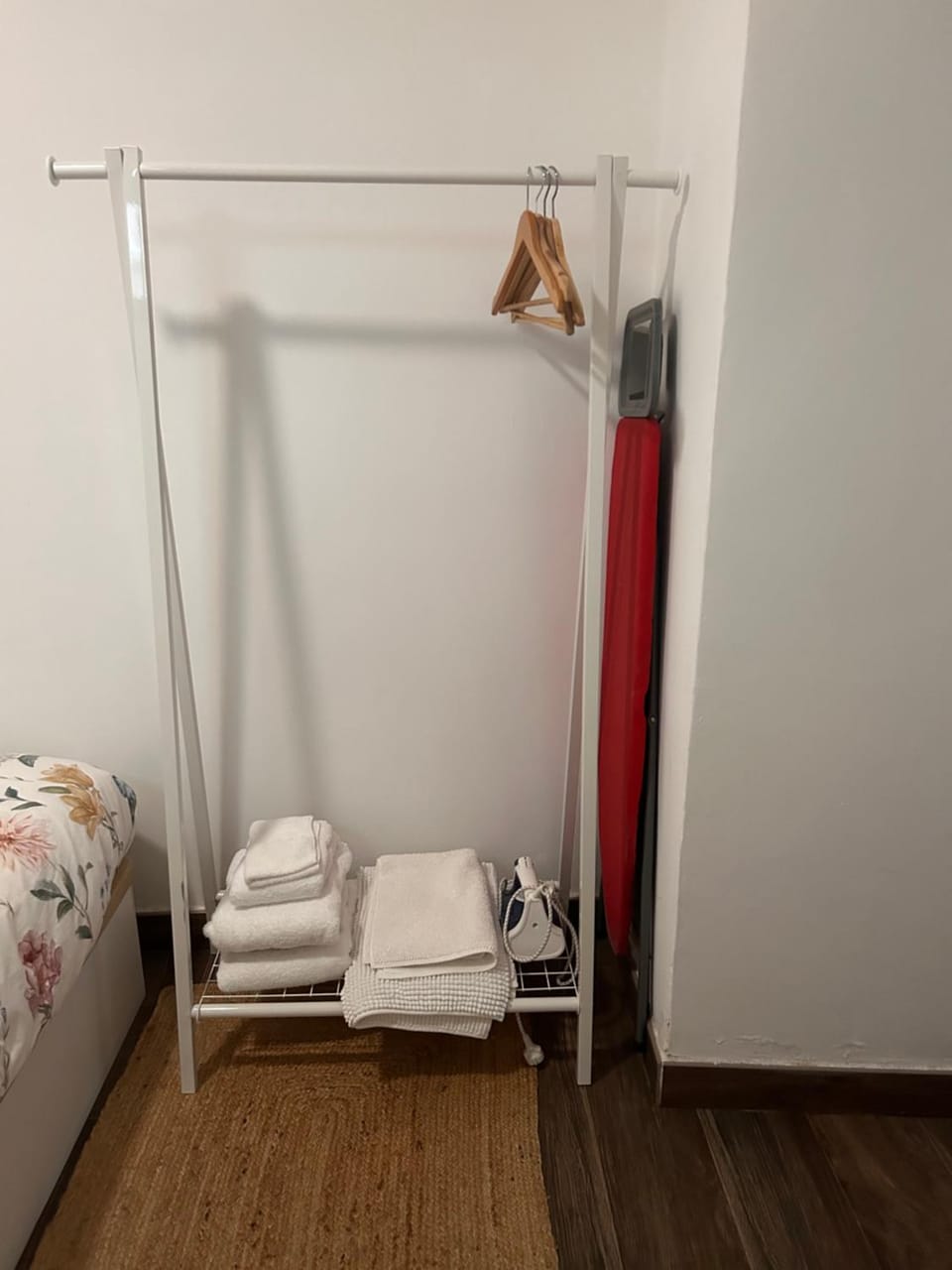 Bedroom, furniture, towels, wardrobe