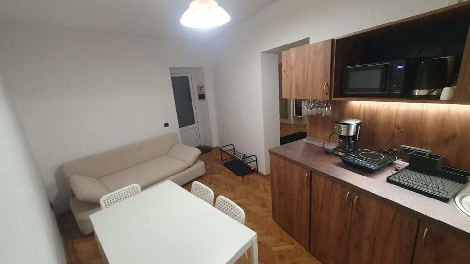 Bed, Coffee/tea facilities, Kitchen or kitchenette, Photo of the whole room, minibar, stove, washing machine