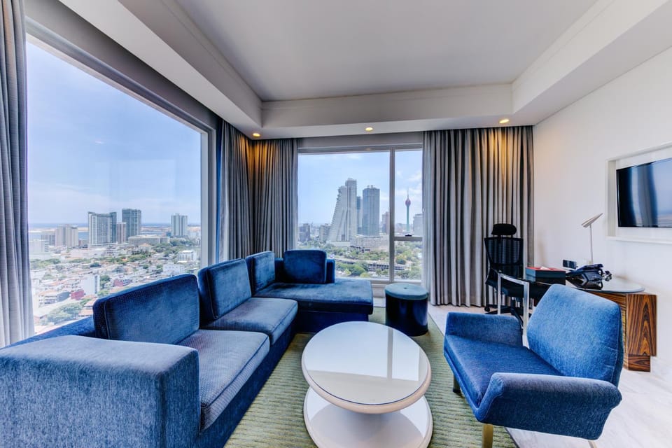 Living room, Seating area, City view