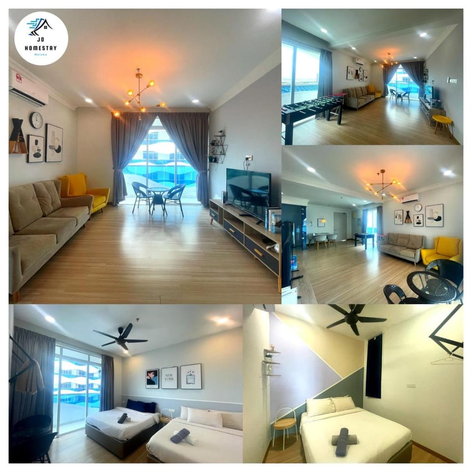 The Wave 2BR SeaView cornerb10Pax Balcony Apartment in Malacca