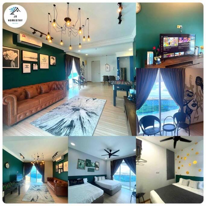 The Wave 2BR SeaView cornerb10Pax Balcony Apartment in Malacca