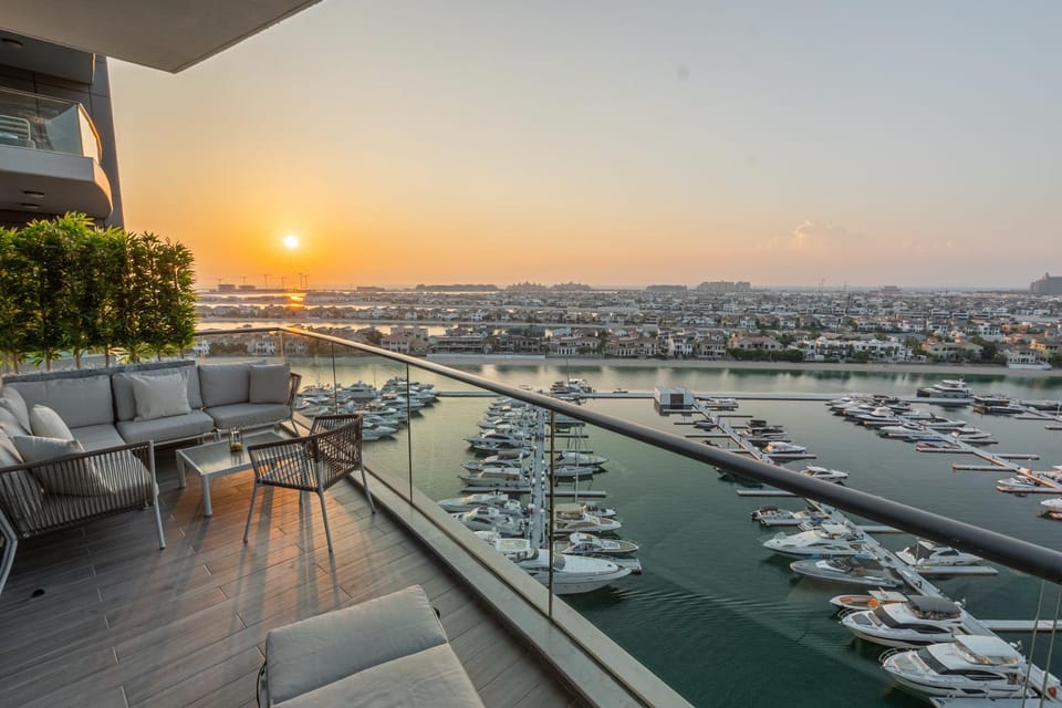 Balcony/Terrace, Seating area, Sea view, Sunset
