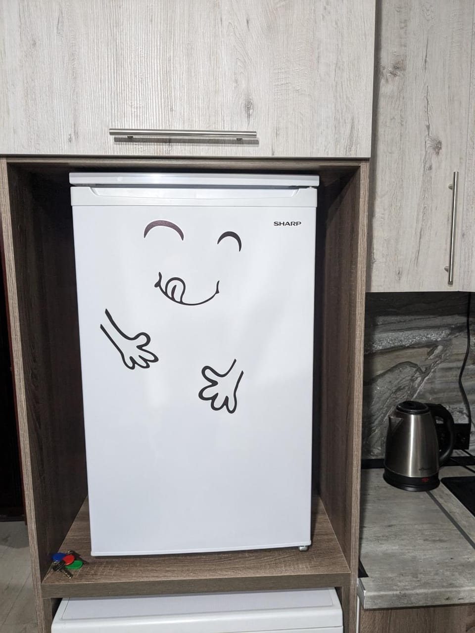 Kitchen or kitchenette, oven