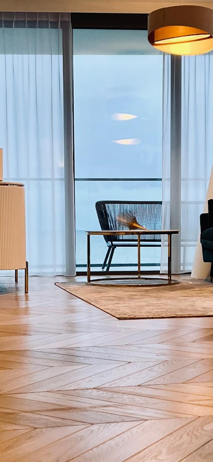 Living room, Seating area, Sea view