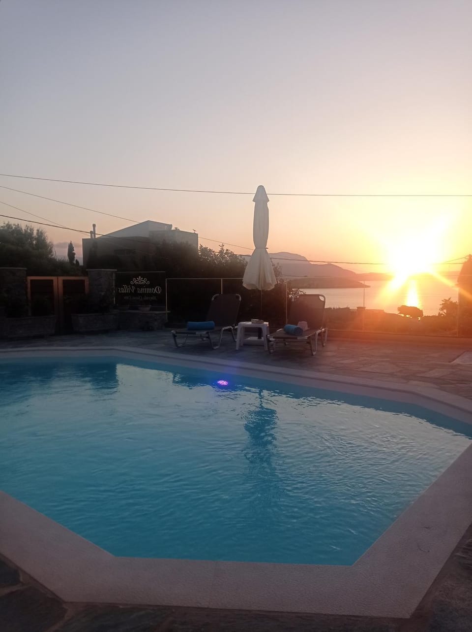 Pool view, Sunset