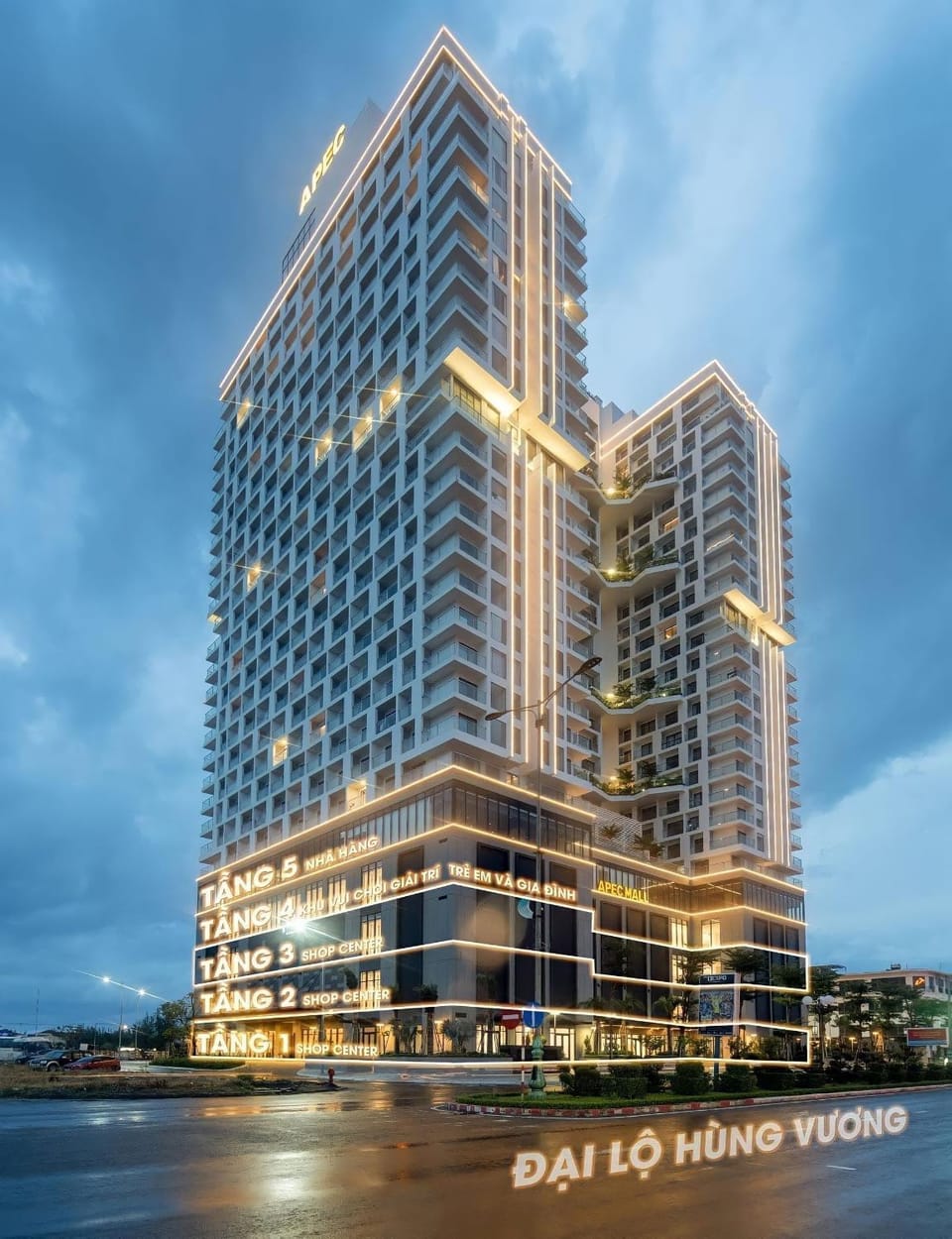 Property building, Night, City view