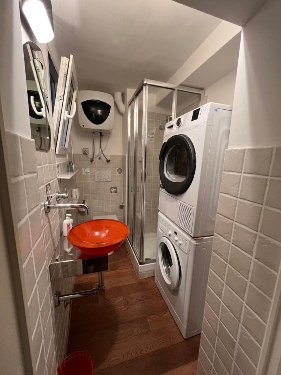 Shower, Bathroom, heating, washing machine, dryer