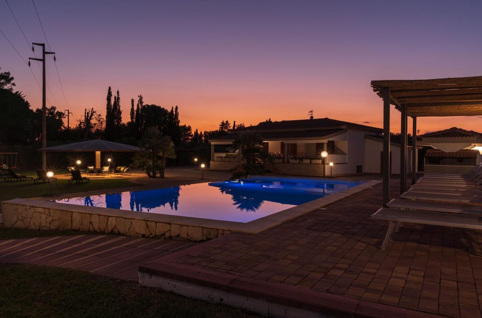 Pool view, Swimming pool, Sunset