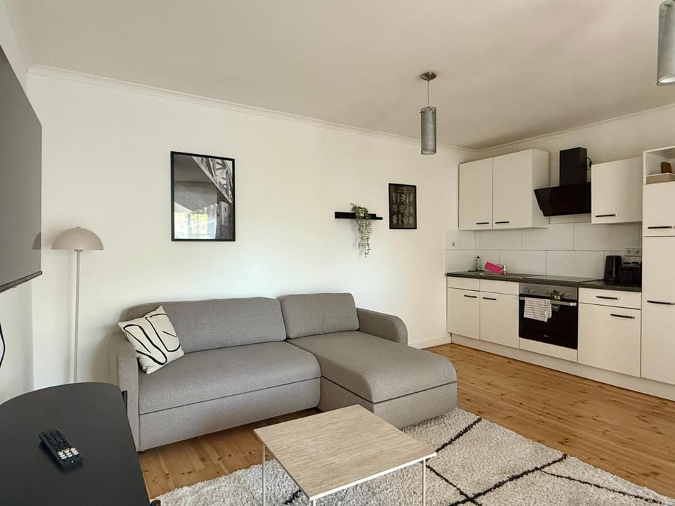 Kitchen or kitchenette, Living room, oven, stove
