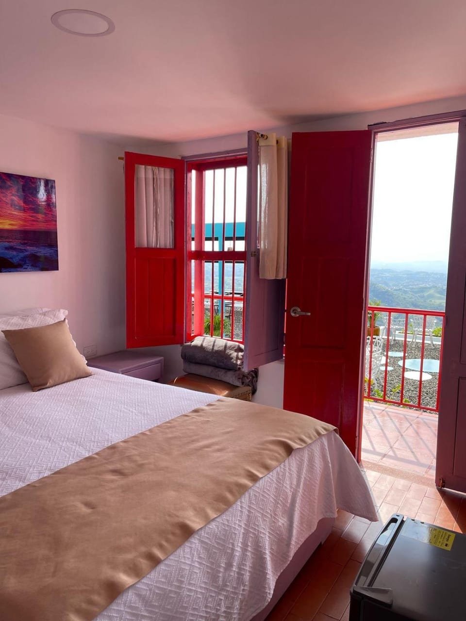 Bed, Natural landscape, View (from property/room), Balcony/Terrace, Photo of the whole room, Bedroom, Mountain view