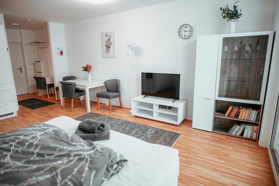 Bed, Library, TV and multimedia, Living room, Photo of the whole room, Seating area, Evening entertainment, Bedroom