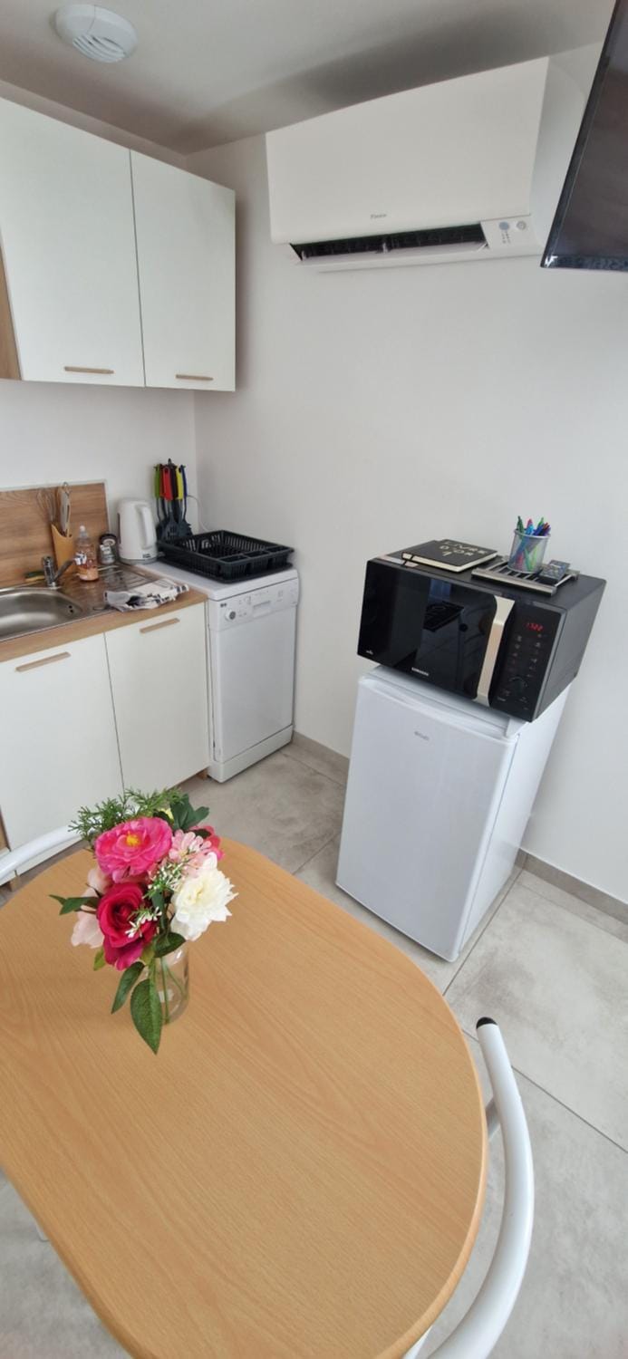Kitchen or kitchenette, dishwasher, minibar