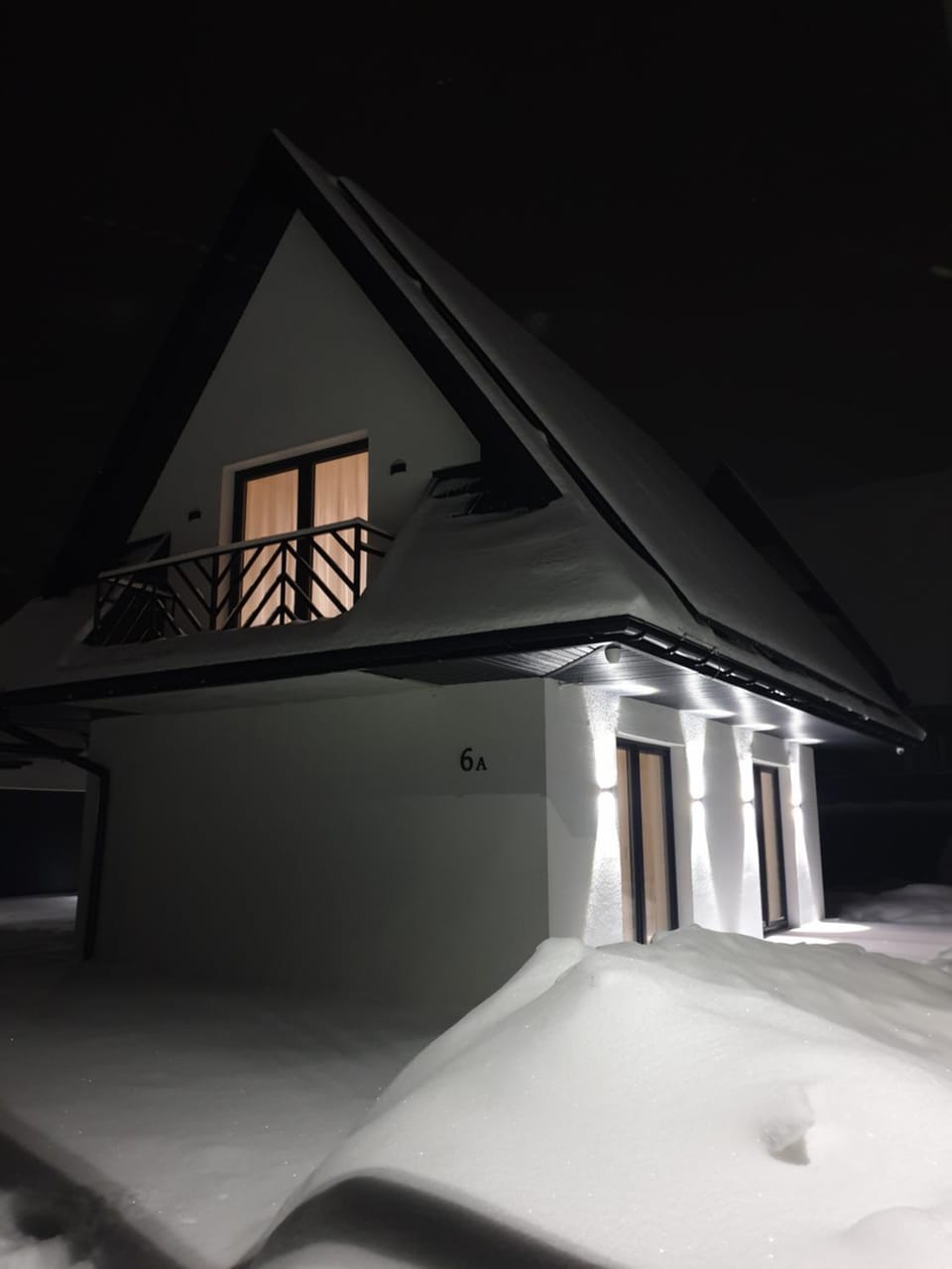 Property building, Night, Winter