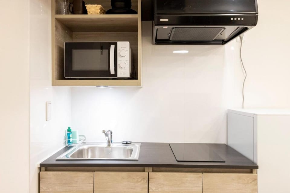 Kitchen or kitchenette, minibar, stove