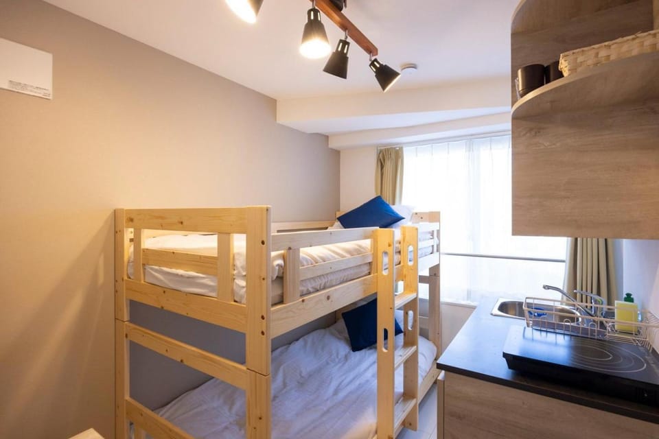 Bed, Kitchen or kitchenette, bunk bed