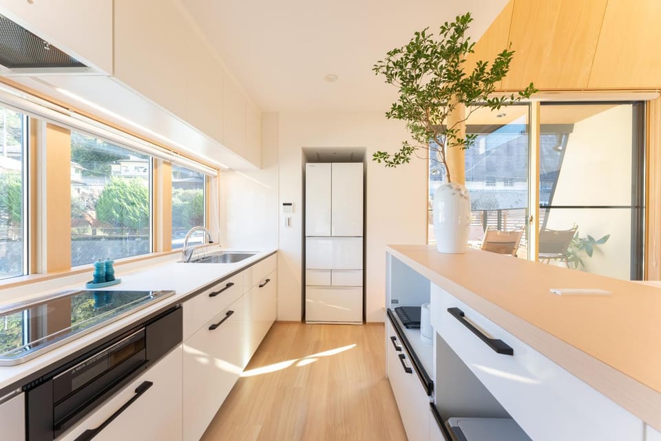 Kitchen or kitchenette, stove, kitchen