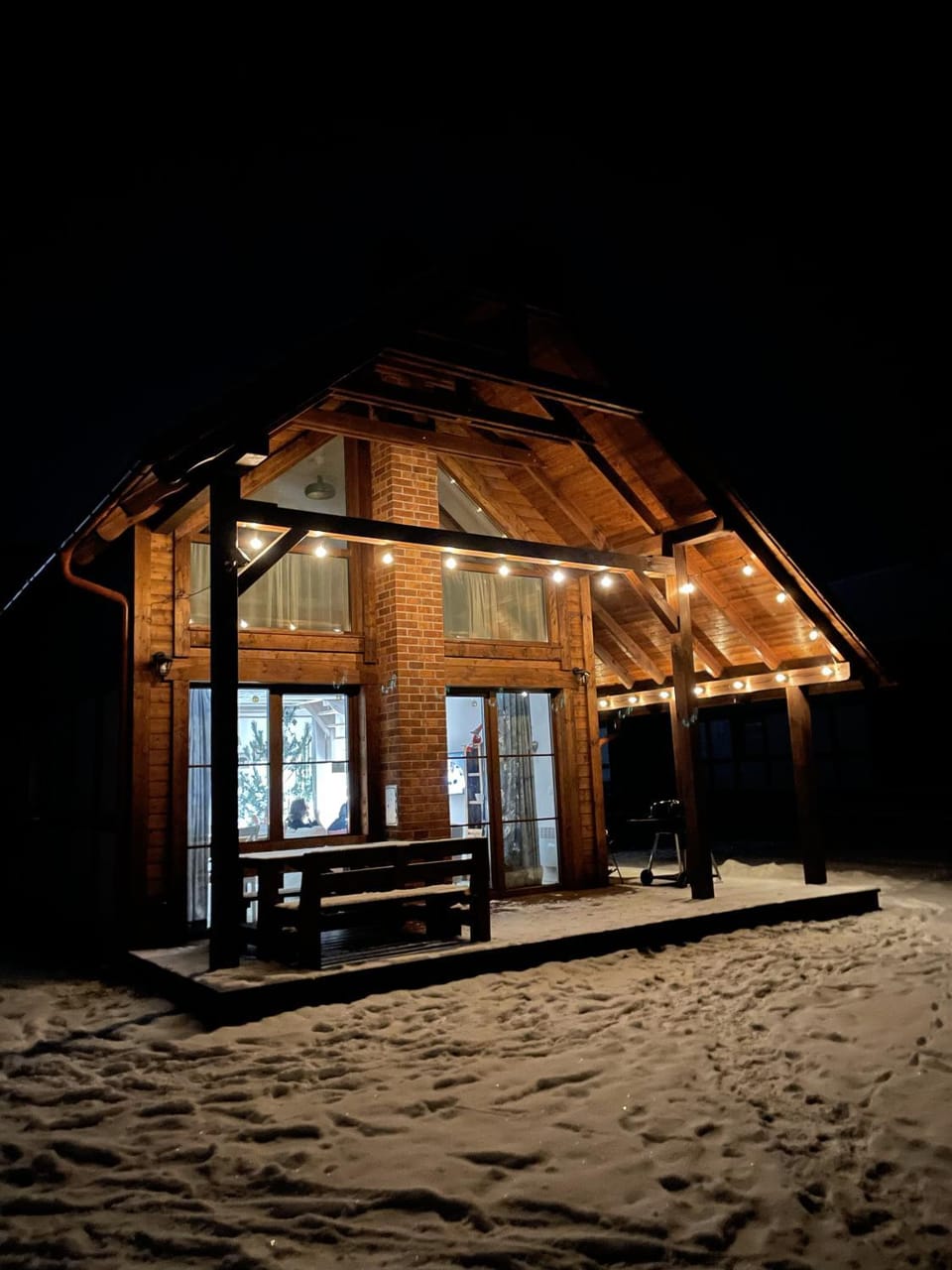 Property building, Night, Winter