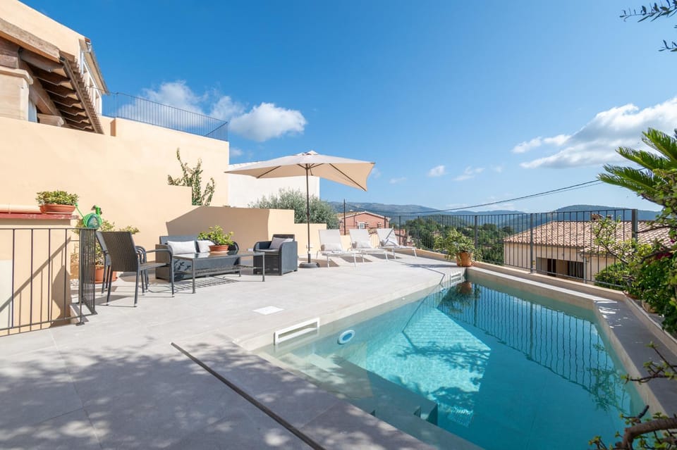 Property building, Living room, Swimming pool