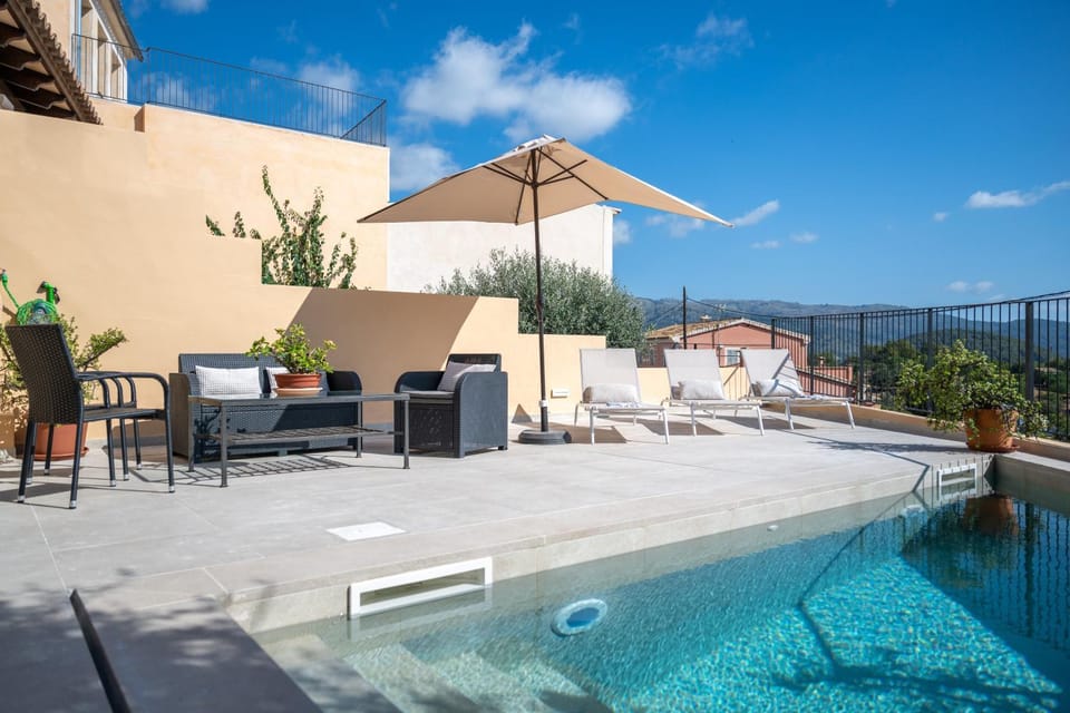 Property building, Living room, Swimming pool