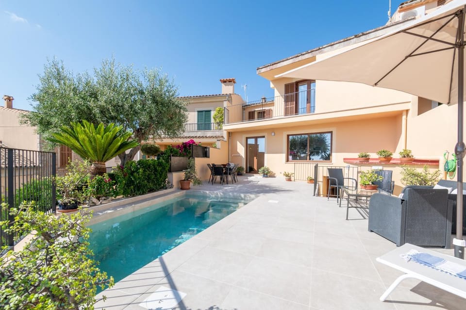 Property building, Living room, Swimming pool