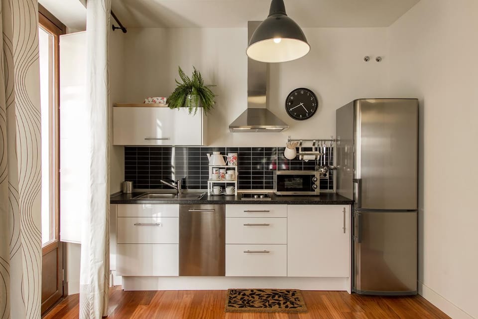 Kitchen or kitchenette, dishwasher, minibar, stove