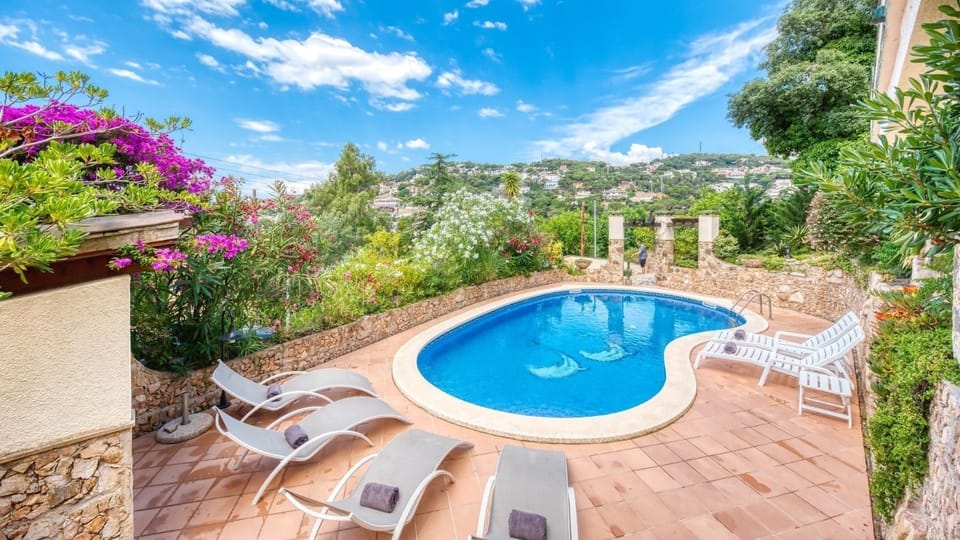 Property building, Living room, Swimming pool