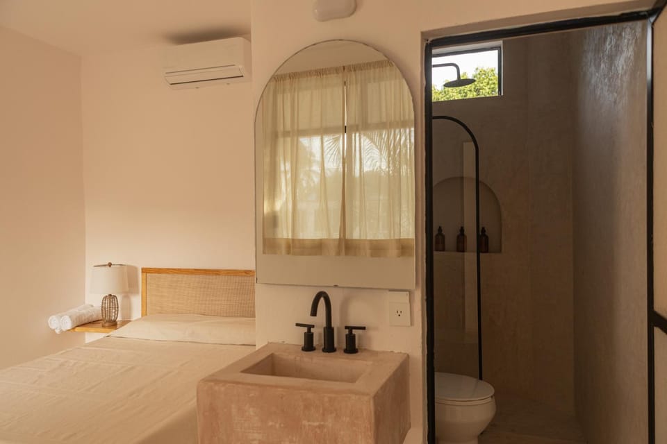 Bed, Bathroom, Bedroom