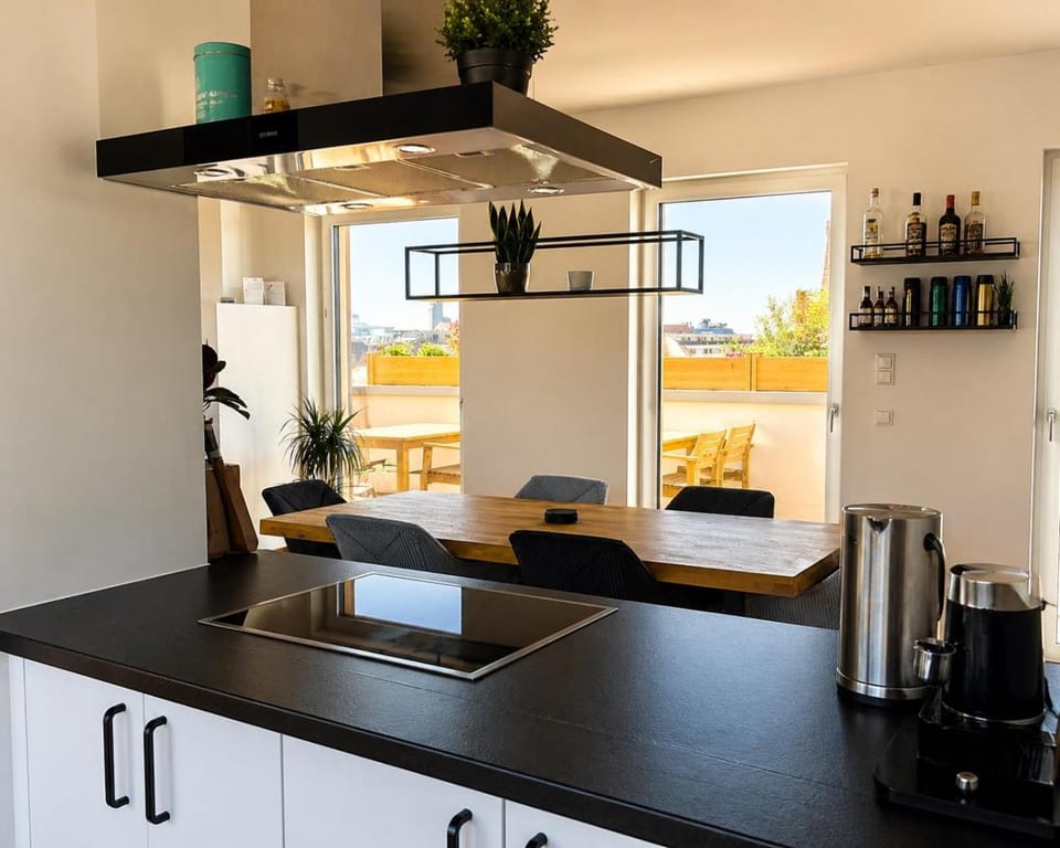Modernes-Penthouse XXL-Dachterrasse mit Whirlpool, Grill zentrumsnah Apartment in Leipzig