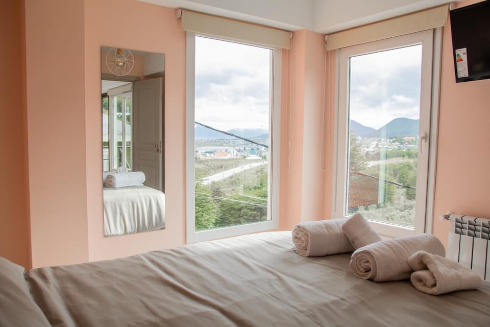 Bed, Natural landscape, Bedroom, Mountain view