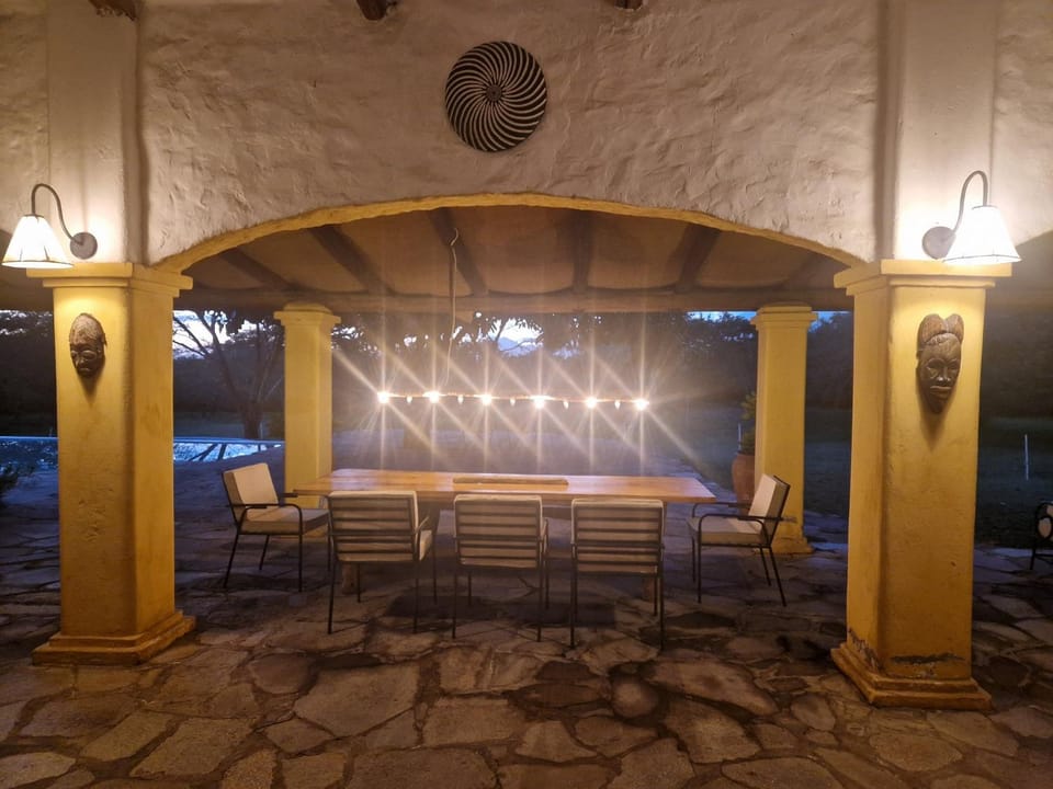 Patio, Night, Dining area